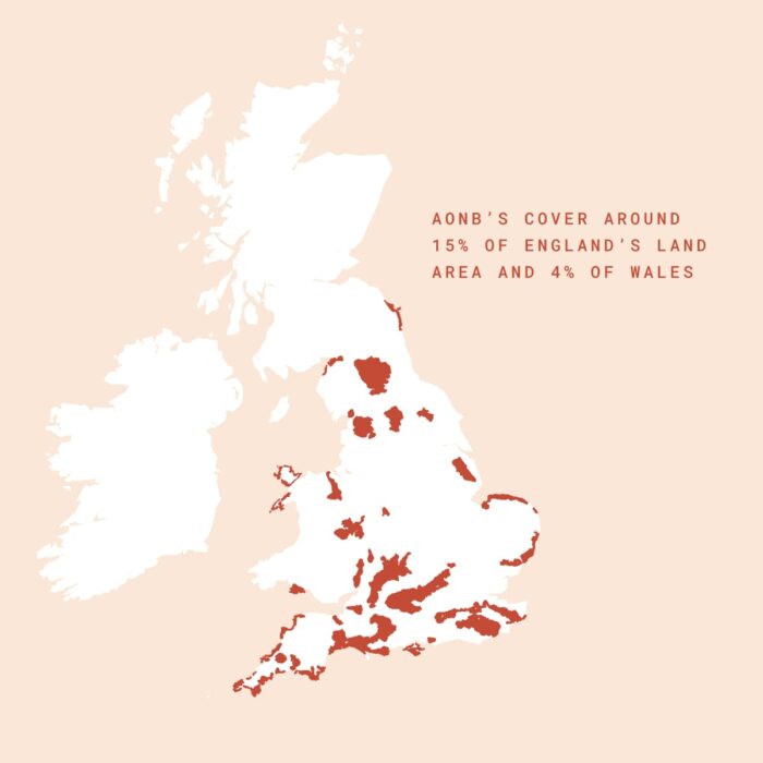 Map of AONB's in the UK