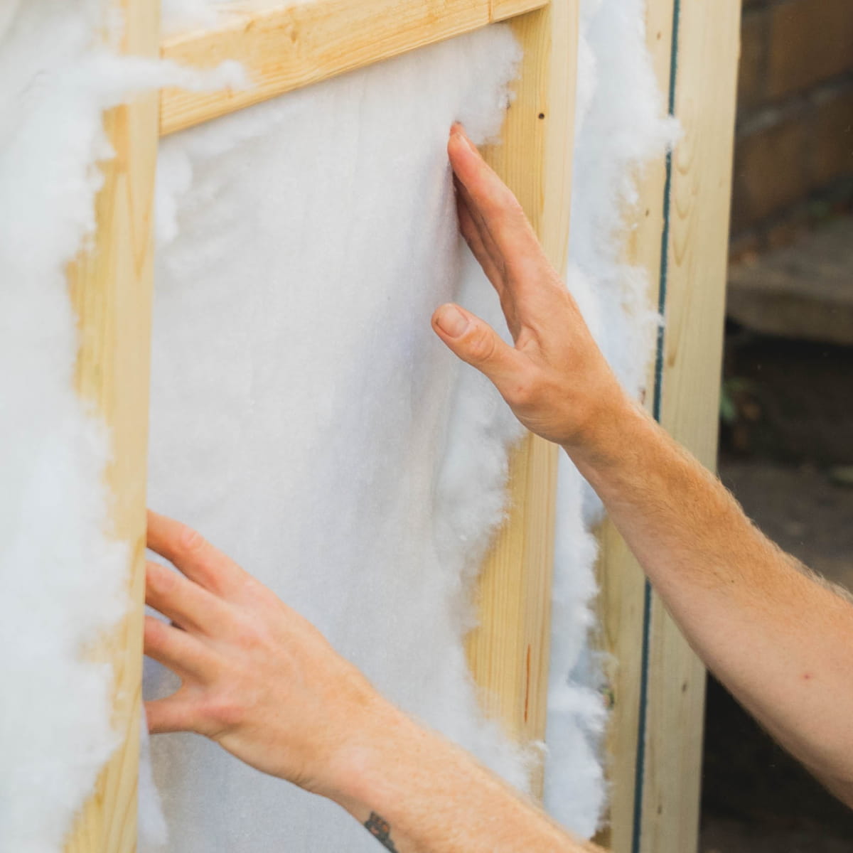 Insulation being installed