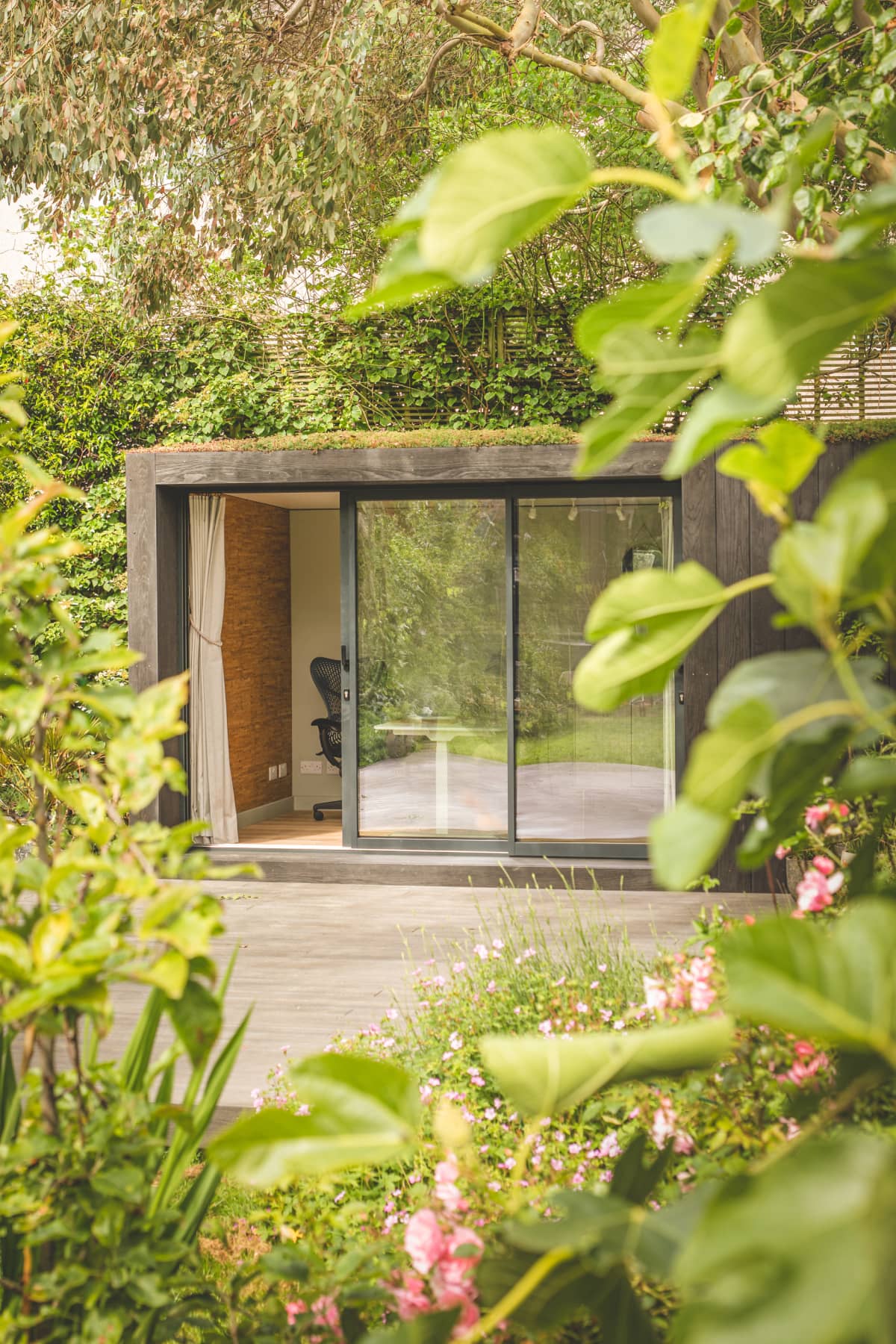 Little Green Room in burnt cedar with additional decking.