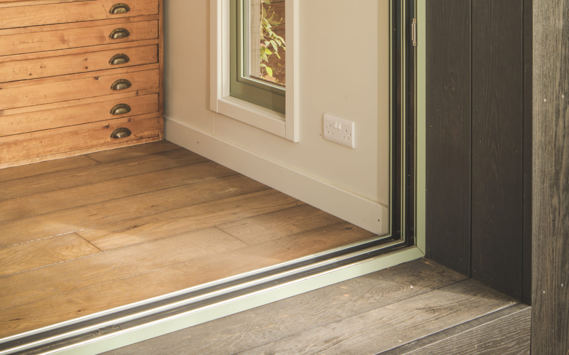 Oak floor and burnt cedar exterior