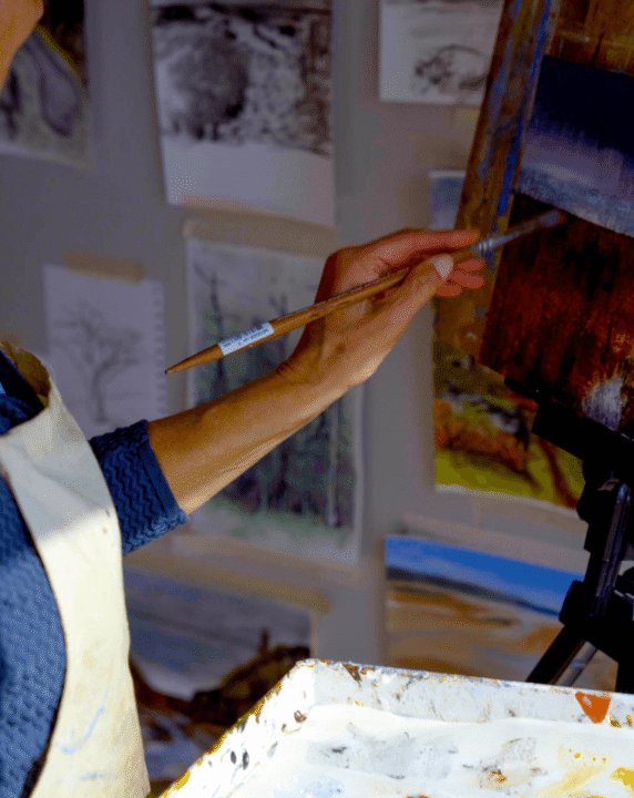 Painting in the Little Green Room.