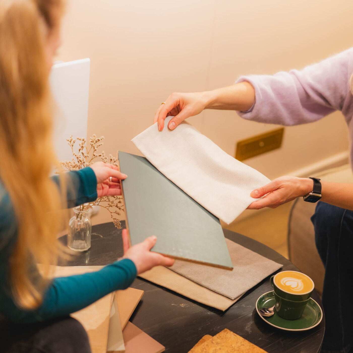 Choosing finishes in a showroom visit