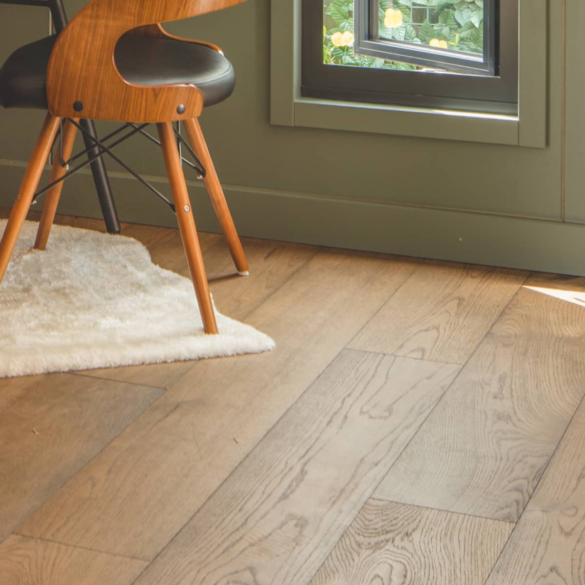 Oak flooring interior.