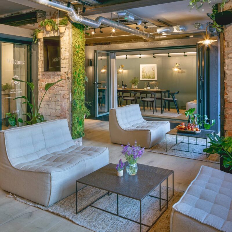 Interior of Little Green Room showroom