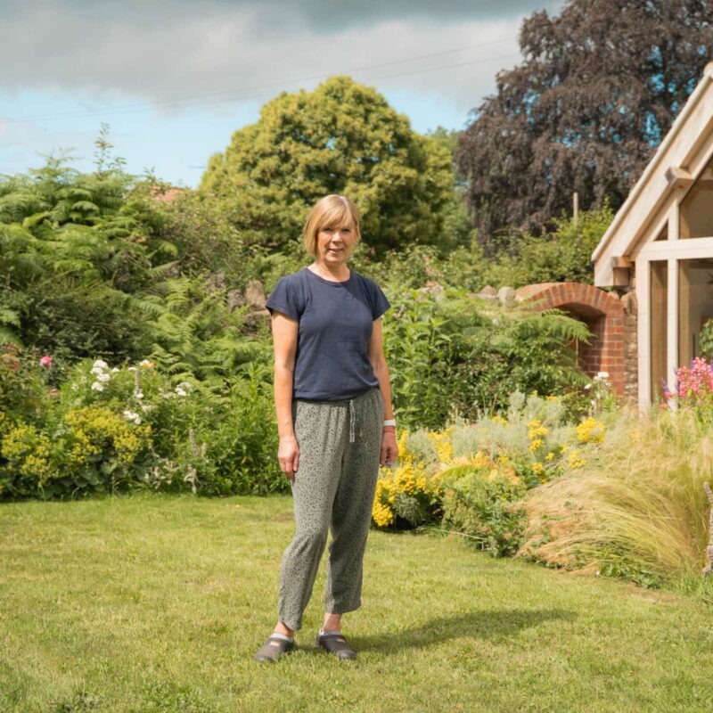 Portrait of Mhairi in her garden