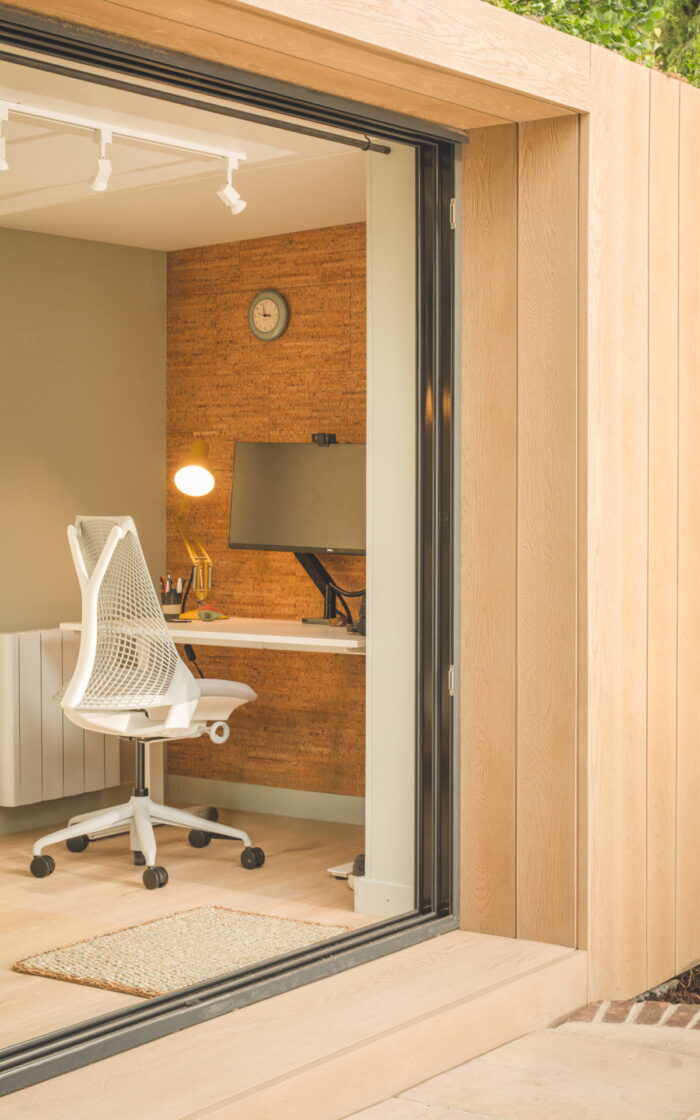 Little Green Room interior office with doors open