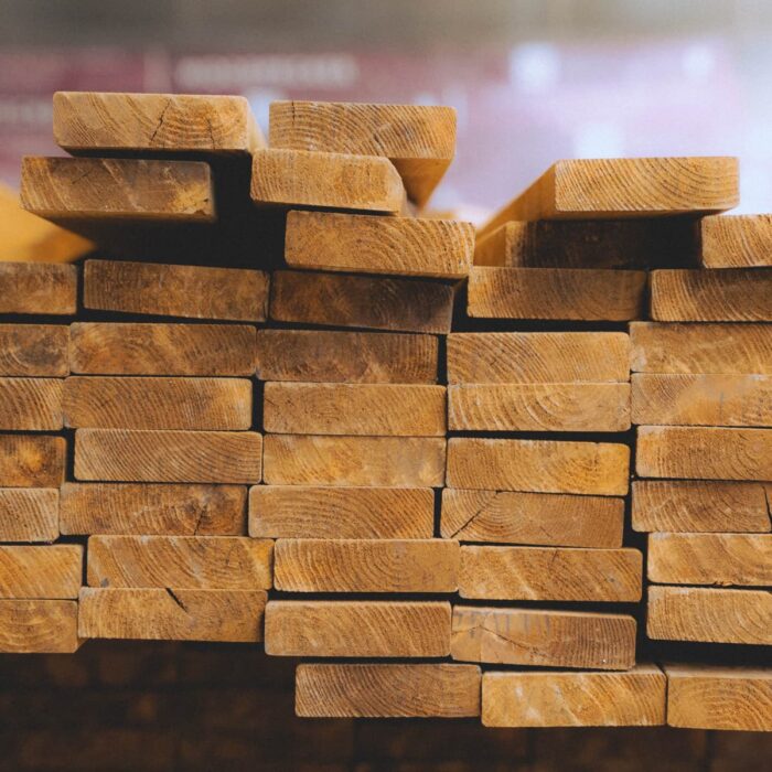 Timber stacked up in the workshop